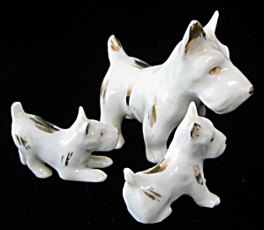 Dog Figurine Family Germany Terrier Porcelain Antique (Image1)