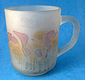 Hebron Glass Mug Mold Blown Art Glass Frosted (Image1)