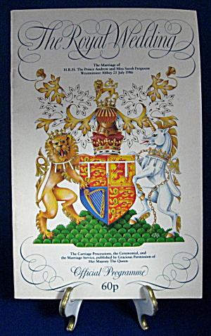 Prince Andrew Royal Wedding Program Sarah Ferguson Ferg (Image1)