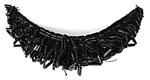 Antique Black Bead Epaulet Bugle Beads English Curve (Image1)
