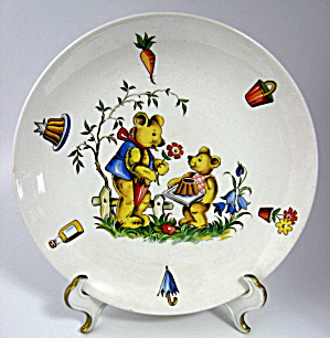 Child's Plate Bears With Pudding James Kent England 1950s (Image1)