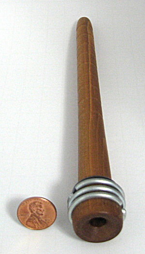 Wooden Bobbin Tall English Treen Tapering Mid Century (Image1)