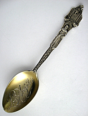 Sterling Silver Spoon Los Angeles Ca Mission Friar Monk (Image1)