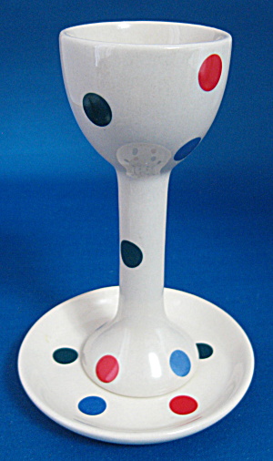 Martin Gulliver Polka Dot Eggcup And Plate Bright Color (Image1)