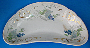 Antique Lilacs Bone Dish Crescent Bowl K T & K USA (Image1)