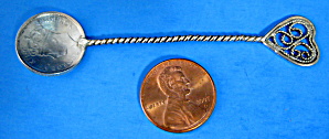 George VI Sterling Silver Salt Spoon Handmade Sixpence (Image1)