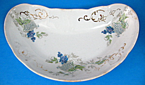 Transfer Lilacs Bone Dish Crescent Bowl K T & K USA (Image1)