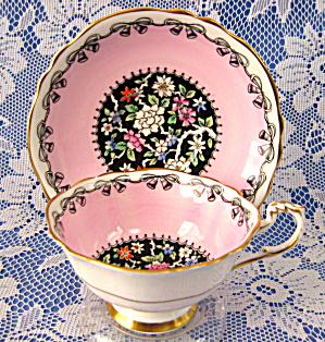 Paragon Cup And Saucer Royal Wedding Elizabeth Philip Pink 1939 (Image1)