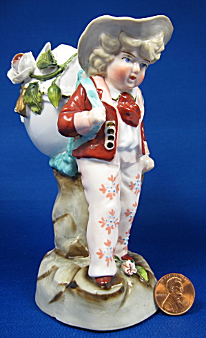 Mid Victorian Match Holder Boy With Egg Toothpick Conta Boehme (Image1)