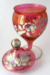 Victorian Cranberry Flash Candy Jar And Lid Hand Made