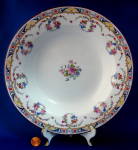 Click here to enlarge image and see more about item 018a: Meakin Antique Rimmed Soup Ironstone Art Deco Transitional
