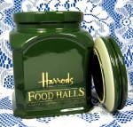 Click to view larger image of Harrods Canister Tea Caddy Green And Gold Ceramic (Image4)