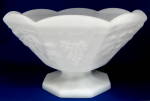 Click to view larger image of Milk Glass Pedestal Bowl Anchor Hocking Large Grapes (Image1)
