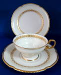 Cup And Saucer With Plate White And Luxe Gold Aria By Castleton USA