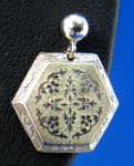 Click to view larger image of  Earrings From 14kt gold Cufflink Fancy Floral Gold Embossed Posts (Image4)