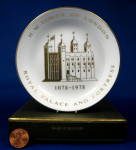 Click here to enlarge image and see more about item 10046: Tower Of London Royal Worcester Bone China Dish 1078-1978 MIB Souvenir