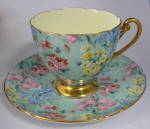 Shelley Cup And Saucer Melody Chintz Ripon Gold Trim