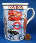 London Mug Souvenir Bone China Beefeater London Street Names Taxi