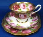 Royal Albert Old English Rose Teacup Trio Wide Gold 1930s