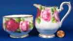 Royal Albert Old English Rose Creamer and Sugar Basin England