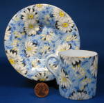 Shelley England Blue Daisy Chintz Mocha Cup And Saucer