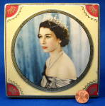 Click to view larger image of Tin Box Queen Elizabeth II Coronation Thorne's Chocolates Tea Tin (Image1)