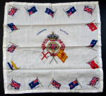 Scarf Coronation Queen Elizabeth II 1953 Crown Flags