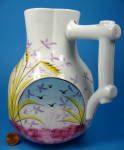 Aesthetic Movement Pitcher Hand Painted Jug Twig Handle Wheat UK