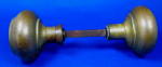 Two Bronze Doorknobs With Shaft Original Antique Art Deco