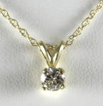 Click here to enlarge image and see more about item 10221a: Diamond Necklace 14kt Solid Gold Close To Quarter Carat 14kt Chain