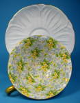 Click to view larger image of Shelley Blue Primrose Chintz Footed Oleander Cup And Saucer (Image1)