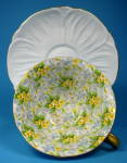 Click to view larger image of Shelley Blue Primrose Chintz Footed Oleander Cup And Saucer (Image4)