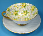 Click to view larger image of Shelley Blue Primrose Chintz Footed Oleander Cup And Saucer (Image5)