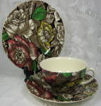 Click to view larger image of Myott Bermuda Chintz Cupa And Saucer With Matching Plate 1930s (Image6)