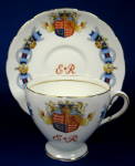 Click here to enlarge image and see more about item 10285: Coronation Queen Elizabeth II Cup And Saucer Foley Pedestal