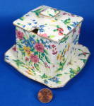 Click to view larger image of Royal Winton Grimwades Chintz Jam Jar Lid Tray Queen Anne (Image4)