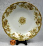 Brown Transferware Bowl Sauce Fruit 1895 Victoria Upper Hanley Pansies