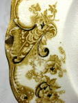 Click to view larger image of Brown Transferware Plate 1895 Victoria Upper Hanley Pansies Gold (Image4)