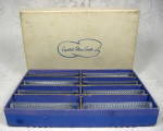 Click here to enlarge image and see more about item 10329: Boxed Crystal Place Cards Set of 8 1950s Triangular Name Tags
