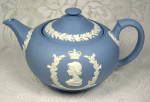 Click to view larger image of Wedgwood Coronation Queen Elizabeth II Teapot Jasperware 1953 (Image2)