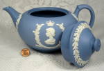 Click to view larger image of Wedgwood Coronation Queen Elizabeth II Teapot Jasperware 1953 (Image4)