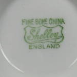 Click to view larger image of Shelley Green Combo Georgian Flora Lincoln Cup And Saucer Gold Overlay (Image6)