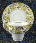 Click to view larger image of Rosina Cup And Saucer Yellow Dog Roses Hand Colored On Transfer (Image2)