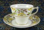 Click to view larger image of Rosina Cup And Saucer Yellow Dog Roses Hand Colored On Transfer (Image3)