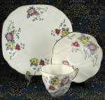 Click to view larger image of Rosina Art Deco Teacup Trio Enamel Hand Painted On Transfer (Image4)