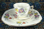 Click to view larger image of Rosina Art Deco Teacup Trio Enamel Hand Painted On Transfer (Image5)