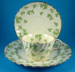 Click to view larger image of Shamrocks Cup And Saucer With Plate Aynsley England 1939-1959 (Image1)