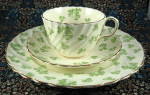 Click to view larger image of Shamrocks Cup And Saucer With Plate Aynsley England 1939-1959 (Image2)