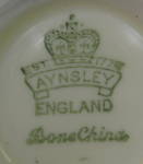 Click to view larger image of Shamrocks Cup And Saucer With Plate Aynsley England 1939-1959 (Image8)