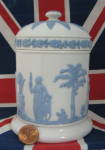 Wedgwood Queens Ware Box Cylinder Lidded Sacrifice Figures 1960s